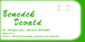 benedek devald business card