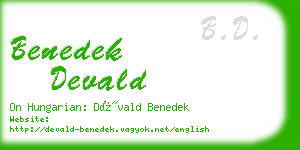 benedek devald business card